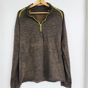 Lululemon Metal Vent tech 1/2 zip Lm3b71s size Large Olive Heathered Yellow
